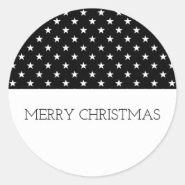 ブラックフェスティバルスターズホリデーステッカー ラウンドシール