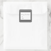 ブラックフェスティバルストライプズホリデーステッカー スクエアシール (バッグ)