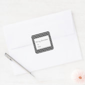 ブラックフェスティバルストライプズホリデーステッカー スクエアシール (封筒)