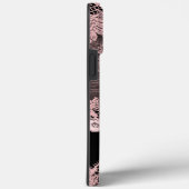 ブラックフェミニンに縁取られたピンクレースイニシャル Case-Mate iPhoneケース (裏面 / 右)