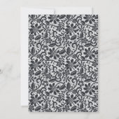 ブラックフェミニンフローラレースボウバースデーパーティー 招待状 (裏面)