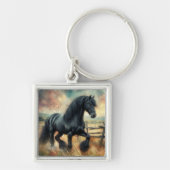 ブラックフェレジアンホースパスチュアフ素朴ェンス キーホルダー (正面)