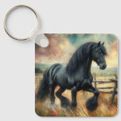ブラックフェレジアンホースパスチュアフ素朴ェンス キーホルダー (正面)