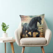 ブラックフェレジアンホースパスチュアフ素朴ェンス クッション (椅子)