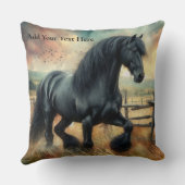 ブラックフェレジアンホースパスチュアフ素朴ェンス クッション (裏面)