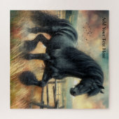 ブラックフェレジアンホースパスチュアフ素朴ェンス ジグソーパズル (横)