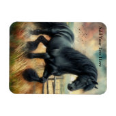 ブラックフェレジアンホースパスチュアフ素朴ェンス マグネット (横)