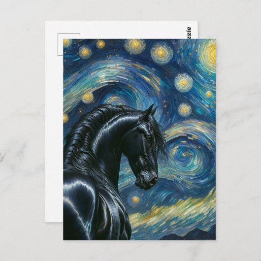 ブラックフェレジアンホースヴァンゴッホ ポストカード (正面/裏面)