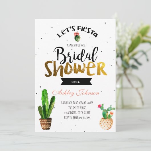 ブラックフエレガントィエスタシャワーカード 招待状 (スタンド正面)