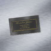 ブラックフォイルおよび金フォイルモダンメタル マグネット名刺 (インサイチュ)