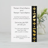 ブラックフォイルでのマルチプレーヤーモード招待状 箔招待状 (立ち正面)