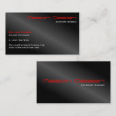 ブラックフォイルと赤ミニマル名刺 名刺 (正面/裏面)