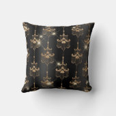 ブラックフォイルと金ゴールドグリッターグラムシャンデリア クッション (裏面)