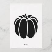 ブラックフォイルにカボチャのパッチ招待状 箔招待状 (裏面)