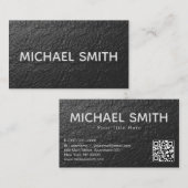 ブラックフォイルのテクスチャQrコード 名刺 (正面/裏面)