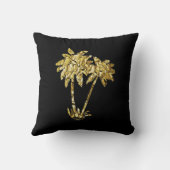 ブラックフォイルのヤシの木 クッション (裏面)