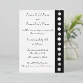 ブラックフォイルの冬の雪の結晶招待状 箔招待状 (立ち正面)