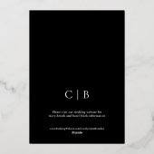 ブラックフォイルエレガントアールデコ結婚ズ 箔招待状 (裏面)