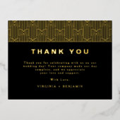 ブラックフォイルモダンフォトサンキューカード 箔招待状ポストカード (正面)