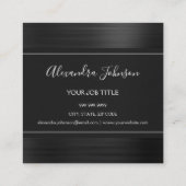 ブラックフォイルモダンブラッエレガントシュ金属 スクエア名刺 (裏面)