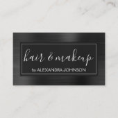 ブラックフォイルモダンブラッエレガントシュ金属 名刺 (正面)