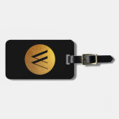ブラックフォイル効果円モノグラム ラゲッジタグ (正面横)