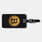 ブラックフォイル効果円モノグラム ラゲッジタグ (正面横)