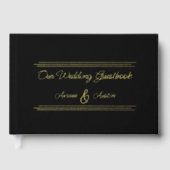 ブラックフォイル装飾結婚の ゲストブック (正面)