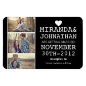 ブラックフォトはっきりしたストリップ日付磁石を保存 マグネット (横)