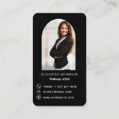 ブラックフォトアーチQrコードSNS 名刺 (裏面)