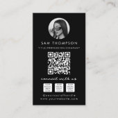 ブラックフォトインフルエンサーテンプレート 名刺 (正面)