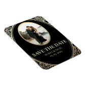 ブラックフォトウェディングザデイト招待状マグネ マグネット (右側)