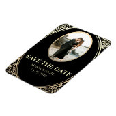 ブラックフォトウェディングザデイト招待状マグネ マグネット (左側)