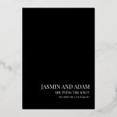 ブラックフォトウェディング日付保存バラ金ゴールド 箔シーズンカード (裏面)