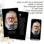 ブラックフォトクロス記念祈りの言葉カード コーリングカード