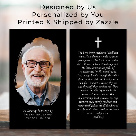 ブラックフォトクロス記念祈りの言葉カード コーリングカード