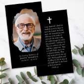 ブラックフォトクロス記念祈りの言葉カード コーリングカード