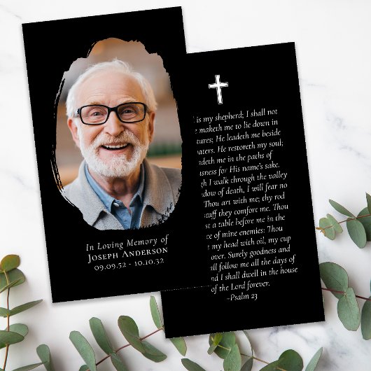 ブラックフォトクロス記念祈りの言葉カード コーリングカード