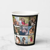 ブラックフォトコラージュのカスタム結婚式 紙コップ (裏面)