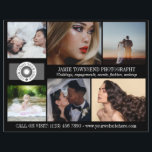 ブラックフォトコラージロゴプロフェッショナル写真 チラシ<br><div class="desc">写真、ロゴ、情報、マーケティングパーソナライズされた文字、およびQRコードを含む連絡プロフェッショナルフォトグラファーのための黒いカスタムのフライヤー。プロフェッショナルフォトグラファーのflyerあなたのビジネスパーソナライズされたを促進する6つの写真と一緒にあなたのロゴ、ビジネス名、タグライン、および情報と一緒に連絡の。背面に、あなたのロゴ、QRコードとソーシャルメディア、情報連絡、および潜在的な顧客のための詳細な情報を追加する。ブラック写真マーケティングのフライヤーとフォトコラージュで作品を展示し、白いエレガントフォントで時代を超越した外観。</div>