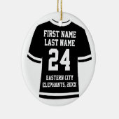 ブラックフォトサッカーサッカーホッケースポーツジャージー セラミックオーナメント (右)