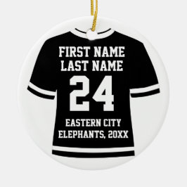 ブラックフォトサッカーサッカーホッケースポーツジャージー セラミックオーナメント