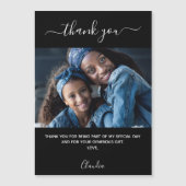 ブラックフォトスクリプト感謝していミニマルリストyou magnet (正面)