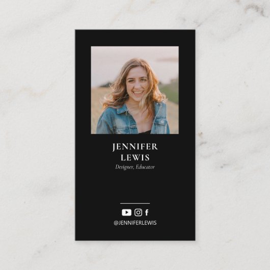 ブラックフォトソーシャルメディモダンアの名刺 名刺 (正面)