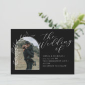 ブラックフォトミニマル結婚式招待状 招待状 (スタンド正面)