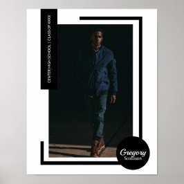 ブラックフォトモダン卒業 ポスター