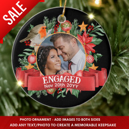 ブラックフォトヴィンテージツリーパーソナライズされた飾り セラミックオーナメント