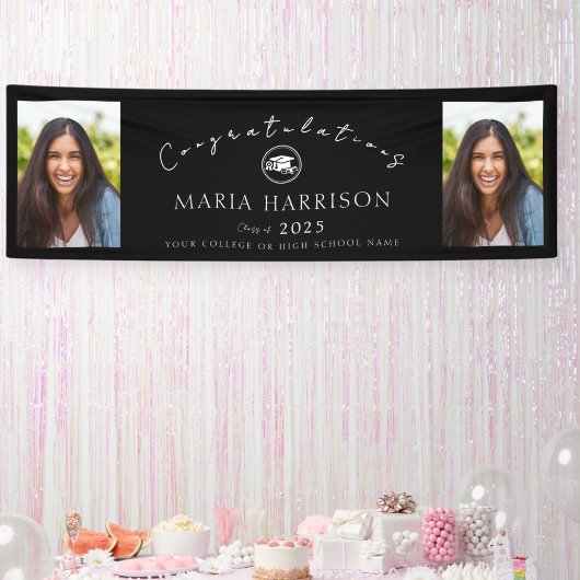 ブラックフォト卒業バナー 横断幕