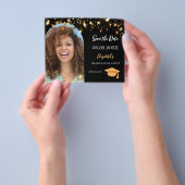 ブラックフォト卒業パーティー日付の予算を保存 チラシ (手)