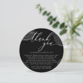 ブラックフォト幾何お祝いありがとう シーズンカード (スタンド正面)